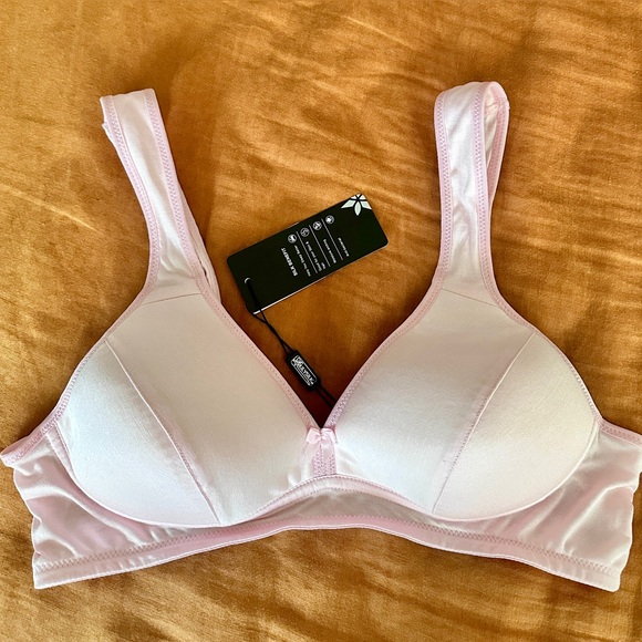 NWT LilySilk Lightweight Knitted Silk Wireless Bra Pink Comfort Bra - Picture 3 of 5